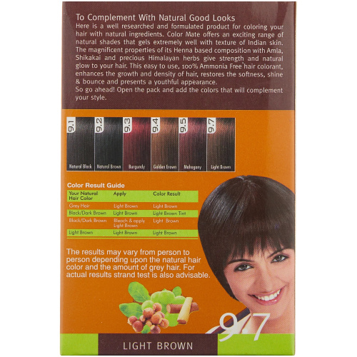 Color Mate Краска для волос, Цвет Светло-Коричневый Тон 9.7, Без Аммиака (5 шт. х 15 г) фото 3