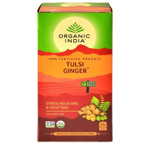 Organic India Tulsi Ginger/Тулси Напиток на Основе Листьев Священного Базилика c Имбирём