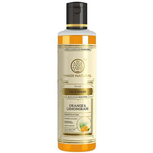 Khadi Natural Гель для лица "Апельсин и Лемонграсс"  без парабенов и СЛС