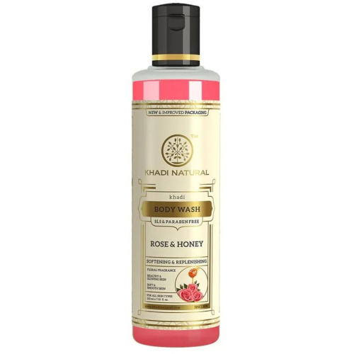 Khadi Natural Гель для душа с Медом и экстрактом Розы (без парабенов и СЛС)