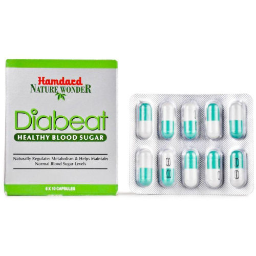 Hamdard Natural Wonder Diabeat Capsule 60 Tab / Капсулы Диабеат фото 4