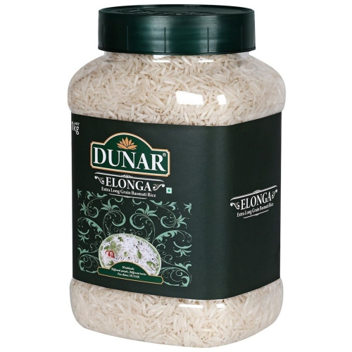 Dunar Elonga Basmati Rice pot / Рис Басмати Элонга банка 1 кг