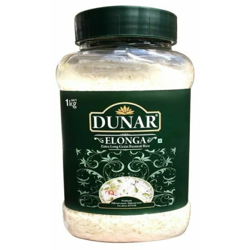 Dunar Elonga Basmati Rice pot / Рис Басмати Элонга банка 1 кг фото 3