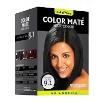 Color Mate Краска для волос, Цвет натуральный Черный Тон 9.1, Без Аммиака