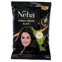 Neha Herbals Hair Colour Black/Краска для Волос Черный (20г*10 пакетик)