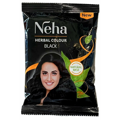 Neha Herbals Hair Colour Black/Краска для Волос Черный (20г*10 пакетик)