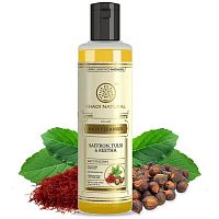 Khadi Natural Шампунь с Шафраном, Тулси и экстрактом Плодов Мыльного Дерева