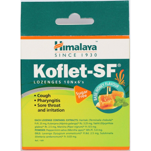 Himalaya Koflet-SF Basil Honey Flavour 6Х10tab / Хималая Кофлет Без Сахара со Вкусом Базилик и Мед 6Х[А+]