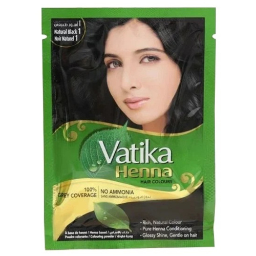 Dabur Vatika Naturals Henna Hair Colours - Black / Краска для Волос на Основе Натуральной Хны (Черный) 60 г фото 3