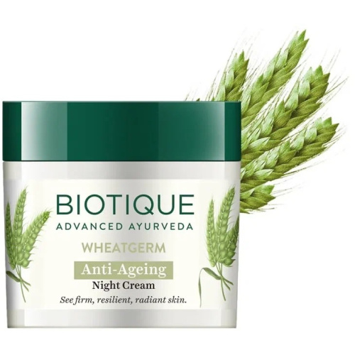 Biotique Wheat Germ Anti-Ageing Night Cream/Биотик Ночной Антивозрастной Крем с Зародышами Пшеницы. фото 2