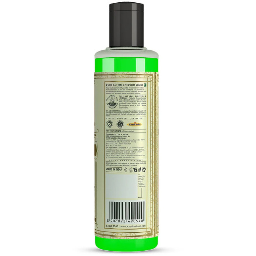 Khadi Natural Гель для умывания лица с Ним 210 мл фото 4