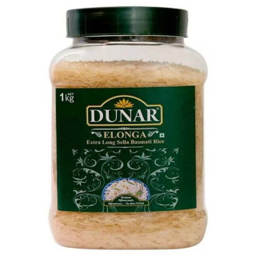 Dunar Elonga Sella Basmati Rice pot / Рис Басмати Элонга Селла банка 1 кг