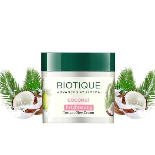Biotique Coconut Brightening Instant Glow Cream/Биотик "Кокос" Крем для лица. фото 2