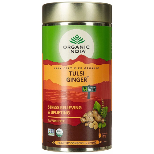 Organic India Tulsi Ginger/ Напиток на Основе Листьев Священного Базилика + Имбирь