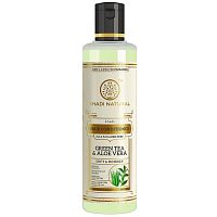 Khadi Natural Кондиционер для волос "Зеленый чай + Алоэвера" (без парабенов и СЛС) 210 мл