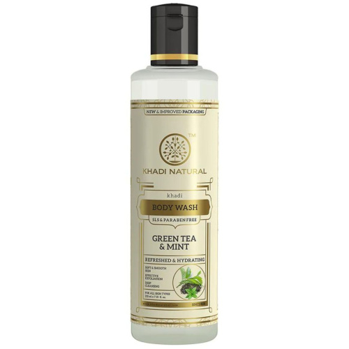 Khadi Natural Гель для душа с мятой и зеленым чаем (без парабенов и СЛС)