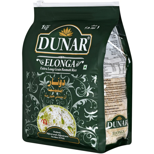 Dunar Elonga Basmati Rice / Рис Басмати Элонга 1 кг фото 3