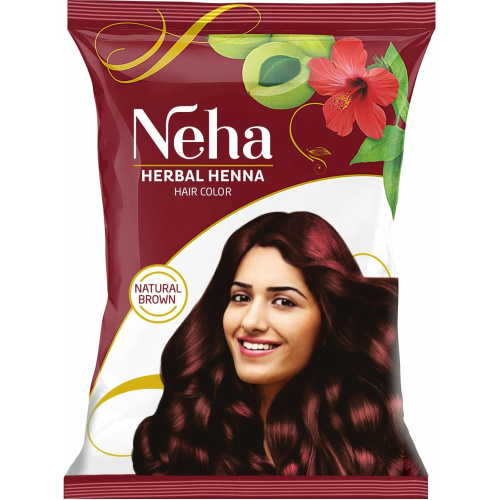 Neha Herbals Hair Mehandi / Краска для Волос Темно-Каштановый (20г*10 пакетик) 200 г фото 3