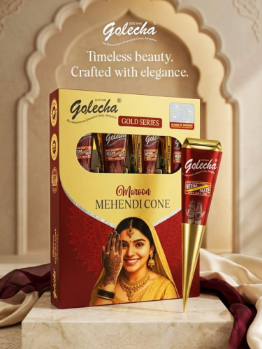 Golecha Хна в конусе (4 конуса в упаковке), коричневый цвет фото 3