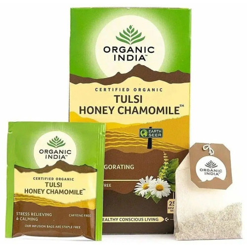 Organic India Tulsi Honey Chamomile Tea /Органик Индия Тулси Мед и ромашка фото 4