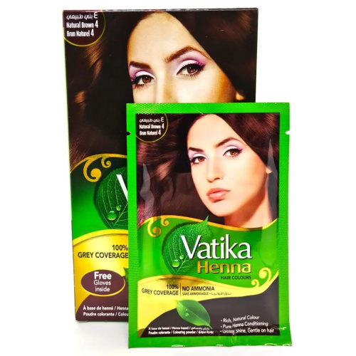 Dabur Vatika Naturals Henna Hair Colours-Brown/ Краска для Волос на Основе Натуральной Хны (Коричневый) фото 3
