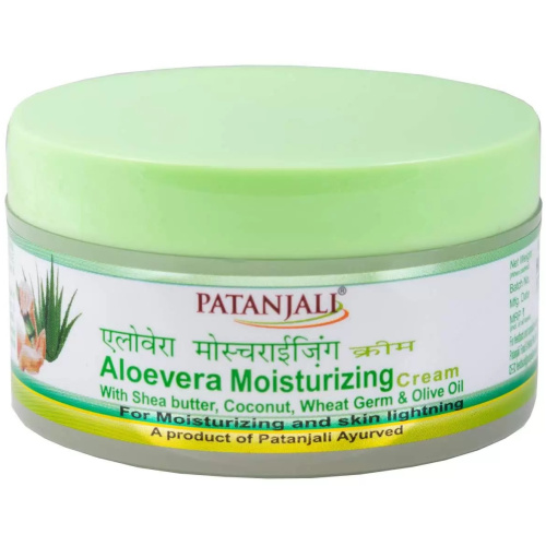 Patanjali Увлажняющий Крем Алоэ Вера с Маслом Ши, Кокосом, Ростками Пшеницы и Оливковым Маслом 50 г