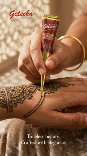 Golecha Хна в конусе (1 конус в упаковке), коричневый цвет фото 3