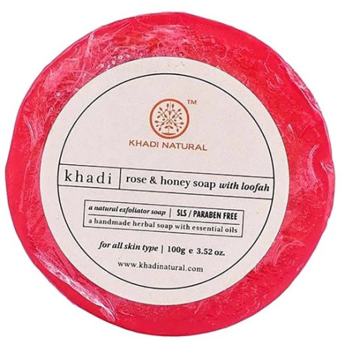 Khadi Natural Мыло "Роза И Мед С Люффой"без СЛС