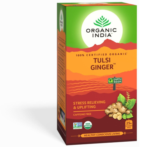 Organic India Tulsi Ginger/Тулси Напиток на Основе Листьев Священного Базилика c Имбирём фото 3