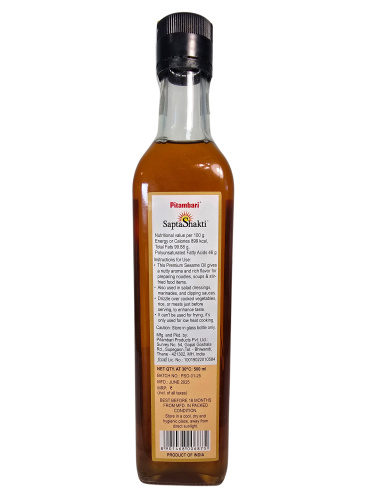 Pitambari Sesame Oil Dark 500ml / Кунжутное масло 500 мл фото 6