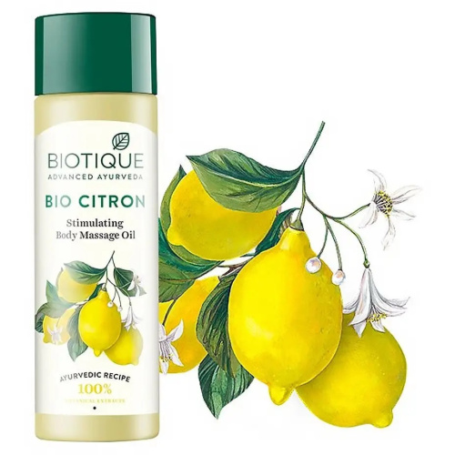 Biotique Citron Stimulating Body Massage Oil/Биотик Цитрон Стимулирующее Массажное Масло фото 3