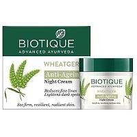 Biotique Wheat Germ Anti-Ageing Night Cream/Биотик Ночной Антивозрастной Крем с Зародышами Пшеницы.