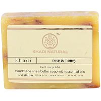 Khadi Natural Мыло "Роза и Мед с Лепестками Роз" 100 г