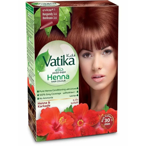 Dabur Vatika Naturals Henna Hair Colours-Burgundy/ Краска для Волос на Основе Натуральной Хны (Бургунд) фото 3