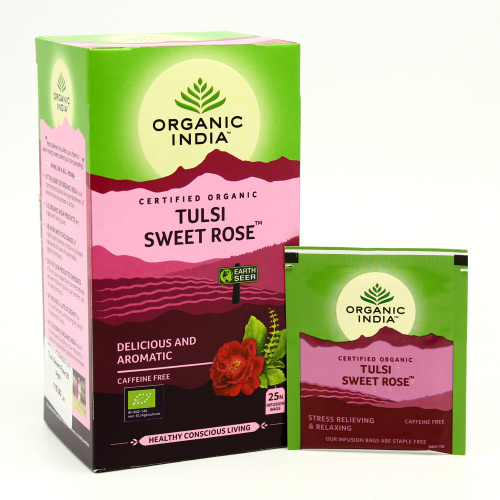 Organic India Tulsi Sweet Rose Tea /Органик Индия чай из сладкой розы и Тулси фото 3