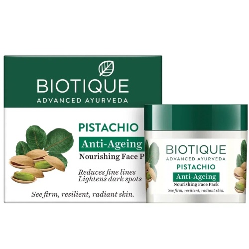 Biotique Pistachio Anti Ageing Nourishing Face Pack/Биотик Фисташковая Антивозрастная Питательная Маска Для Лица
