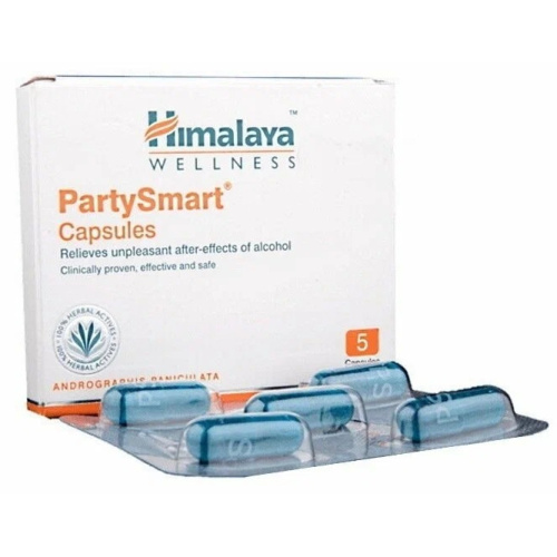 Himalaya Wellness Party Smart Capsules 5caps / Средство от Похмелья Пати Смарт 5капс фото 4