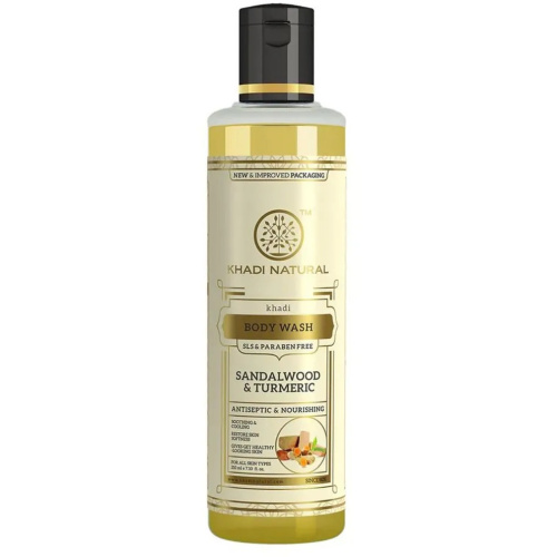 Khadi Natural Гель для душа с экстрактом Сандала и Куркумы (без парабенов и СЛС)